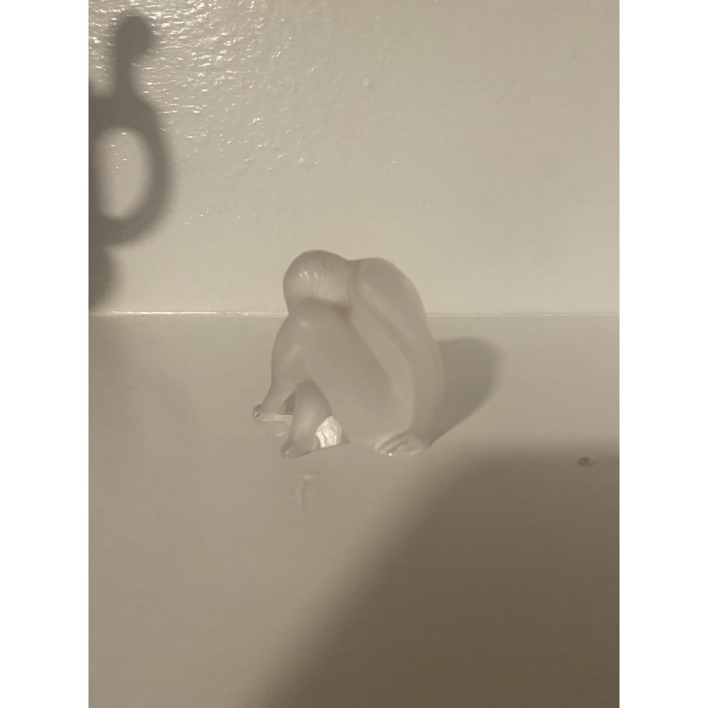 Lalique Crystal Nude Hand Head Paperweight Glass Figurine Thinking Woman '96